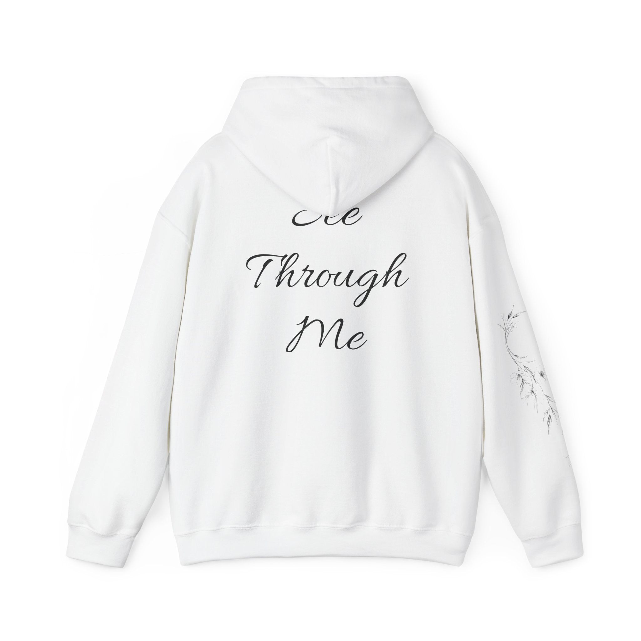 Hoodie — "See Through Me" Script Back Graphic Hooded Sweatshirt