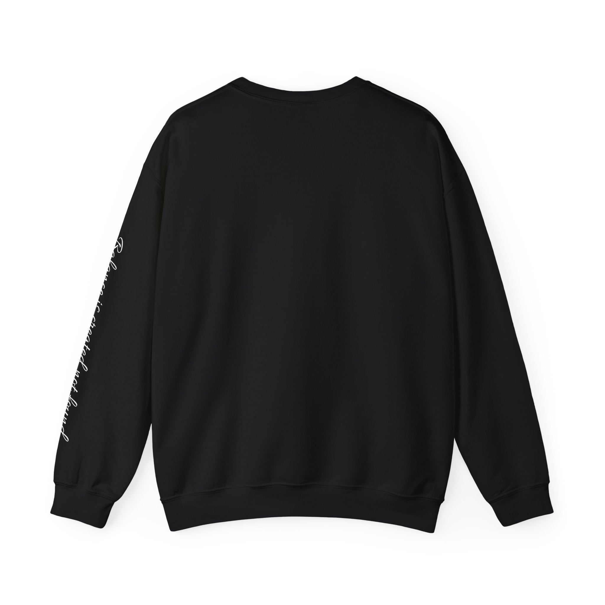 Crewneck Sweatshirt — 'Balanced' Heart Logo Casual Pullover with Script Sleeve