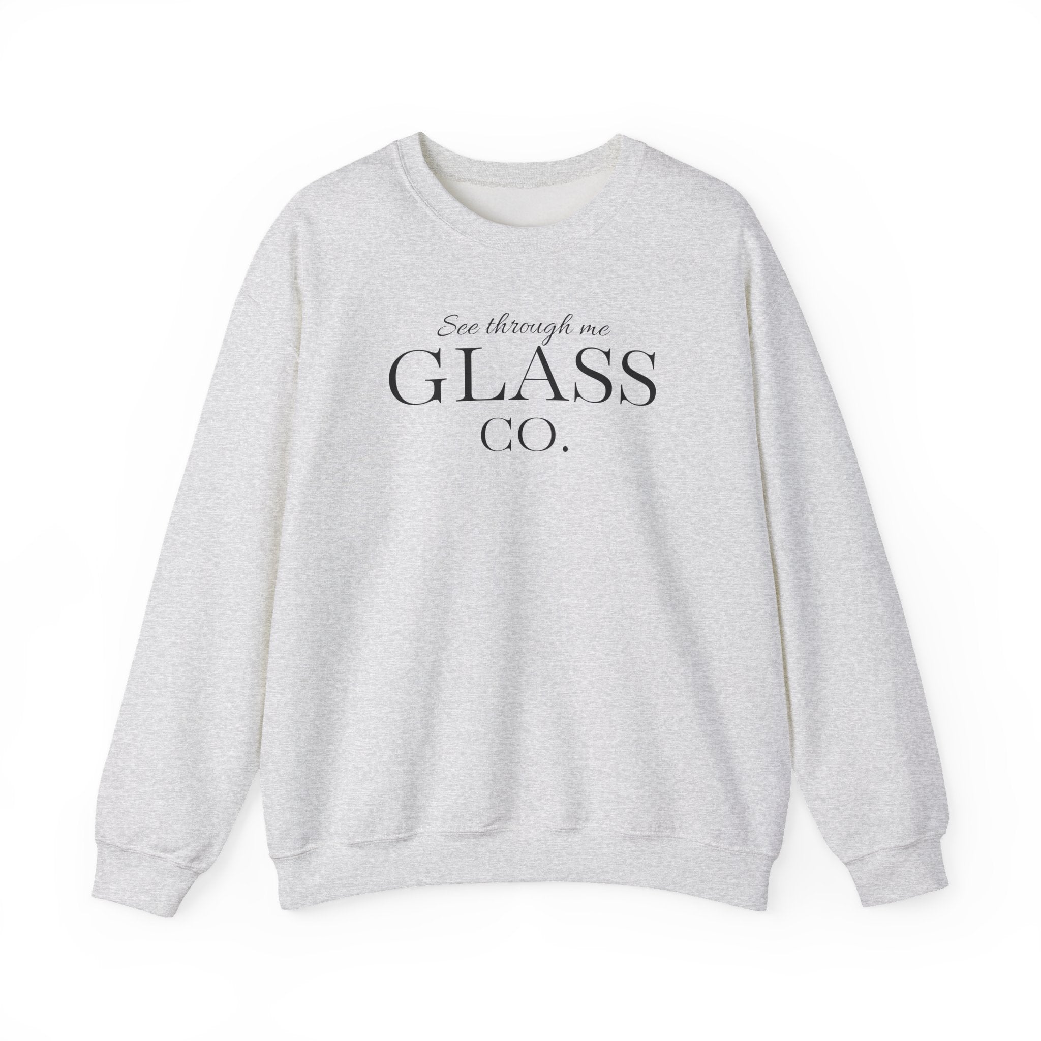 Glass Co. Crewneck Sweatshirt - 'See Through Me' Minimal Logo Pullover