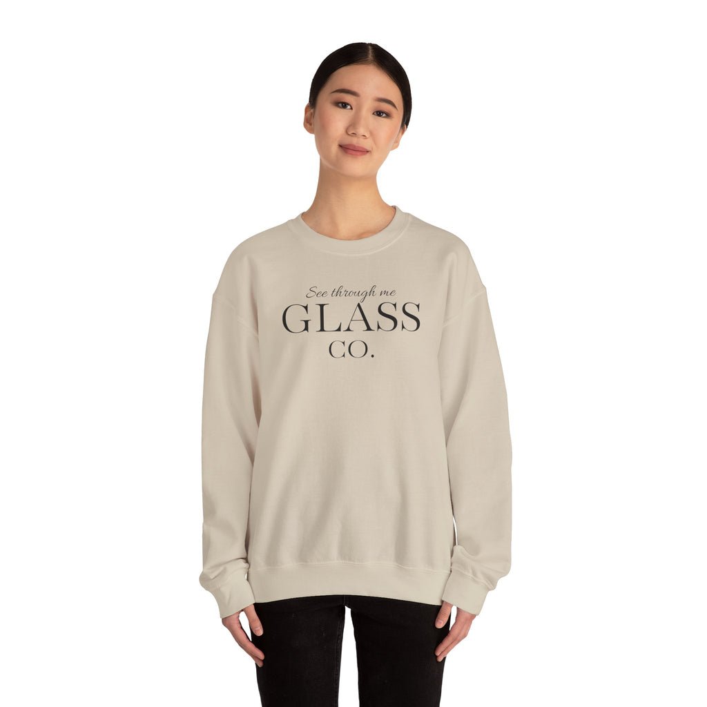 Glass Co. Crewneck Sweatshirt - 'See Through Me' Minimal Logo Pullover