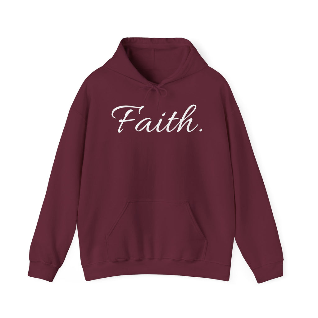 Faith Hoodie — Minimal Script Christian Hooded Sweatshirt