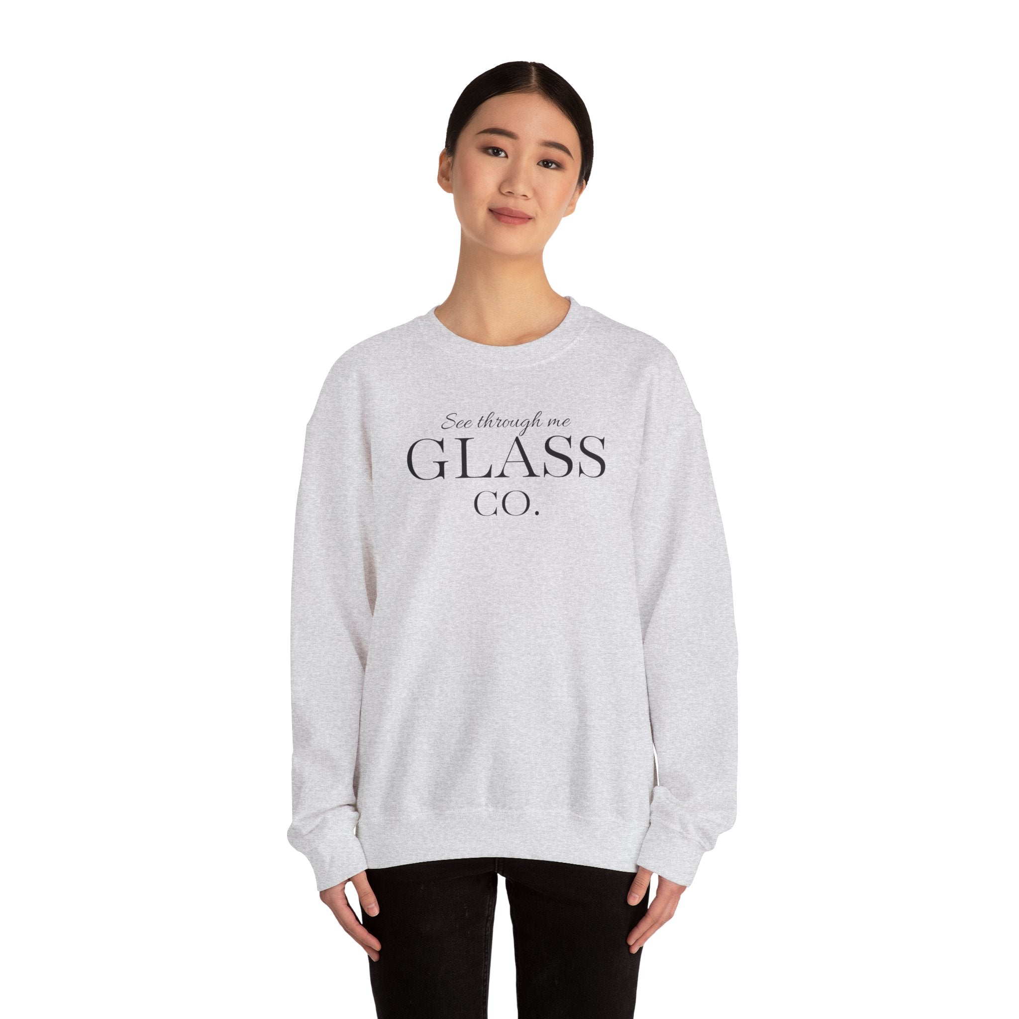 Glass Co. Crewneck Sweatshirt - 'See Through Me' Minimal Logo Pullover