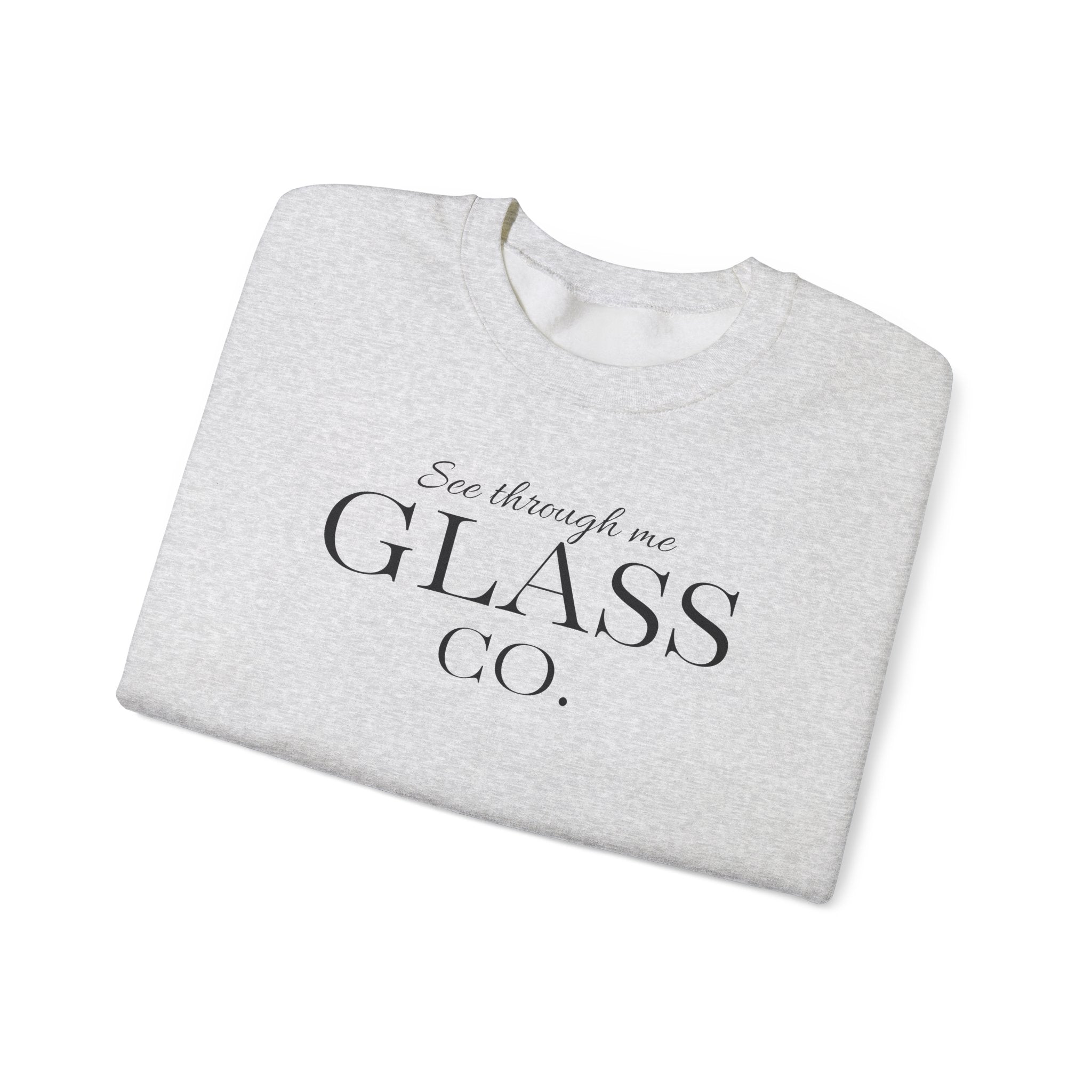 Glass Co. Crewneck Sweatshirt - 'See Through Me' Minimal Logo Pullover