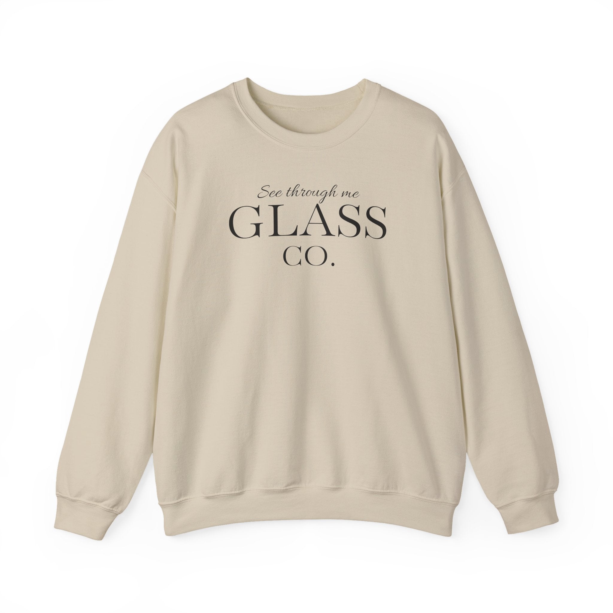 Glass Co. Crewneck Sweatshirt - 'See Through Me' Minimal Logo Pullover