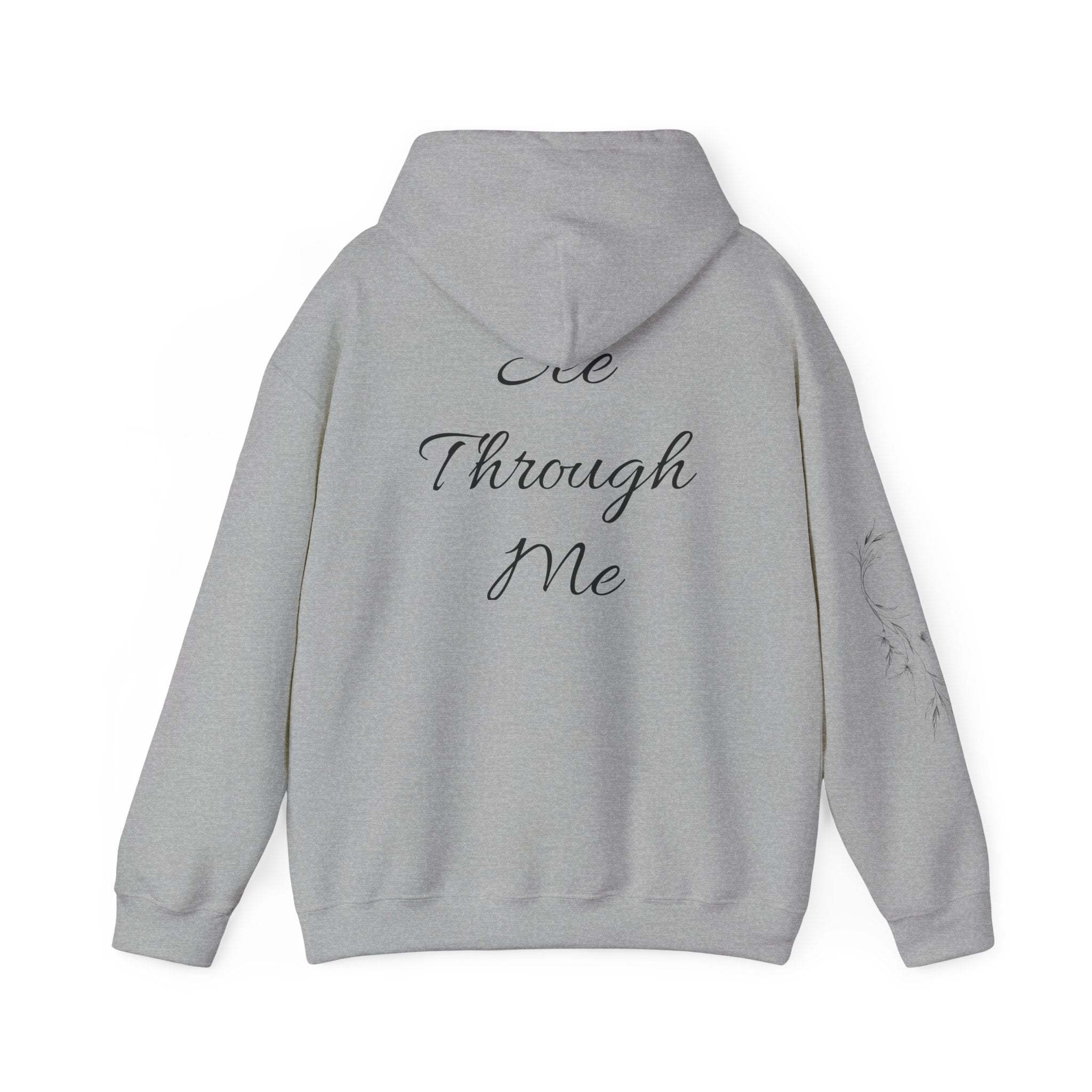 Hoodie — "See Through Me" Script Back Graphic Hooded Sweatshirt