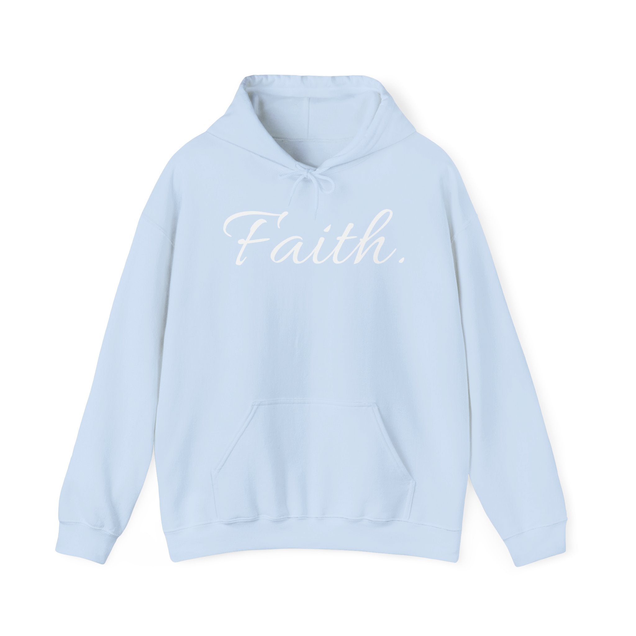 Faith Hoodie — Minimal Script Christian Hooded Sweatshirt