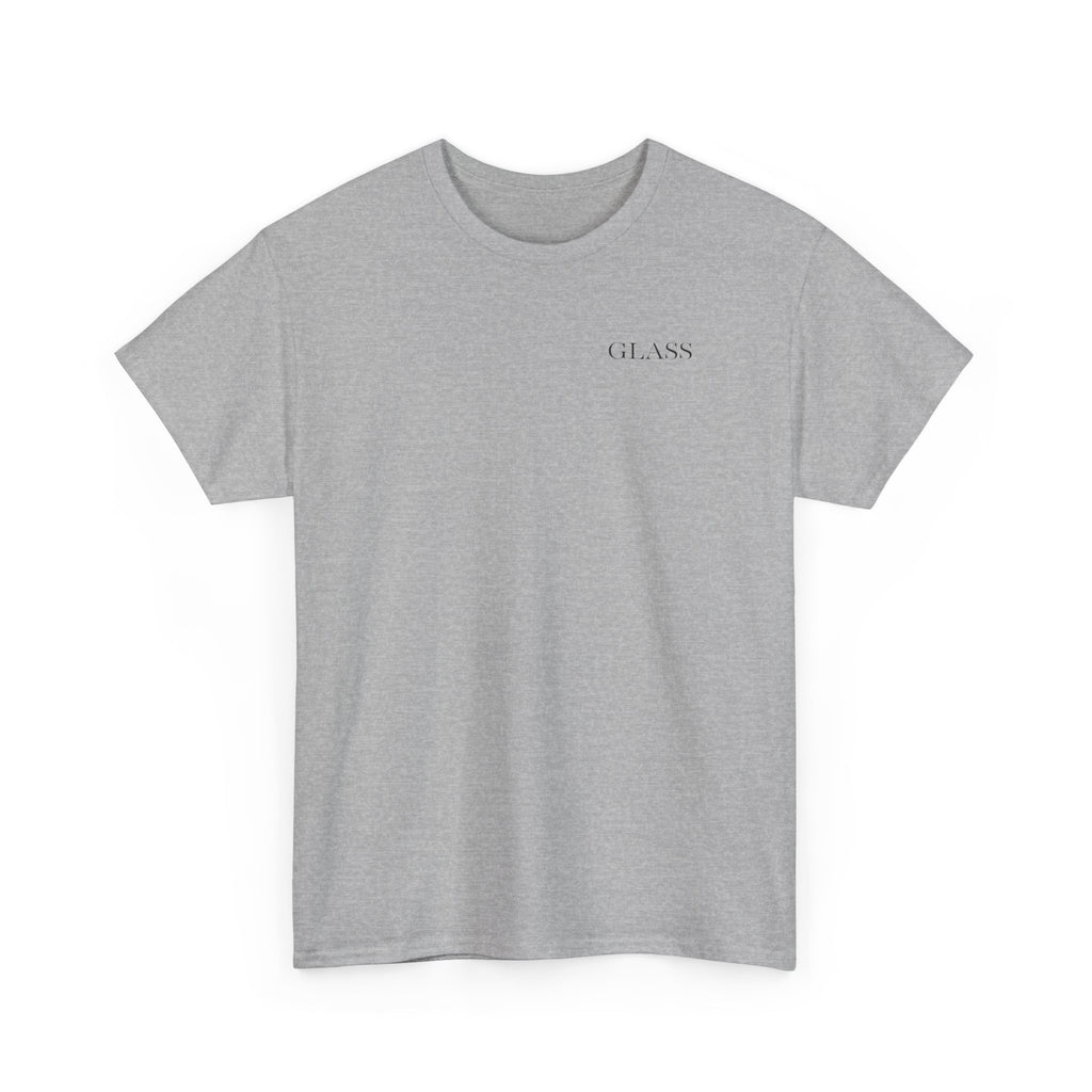Evergreen Minimalist Tee — small chest logo & vertical back text