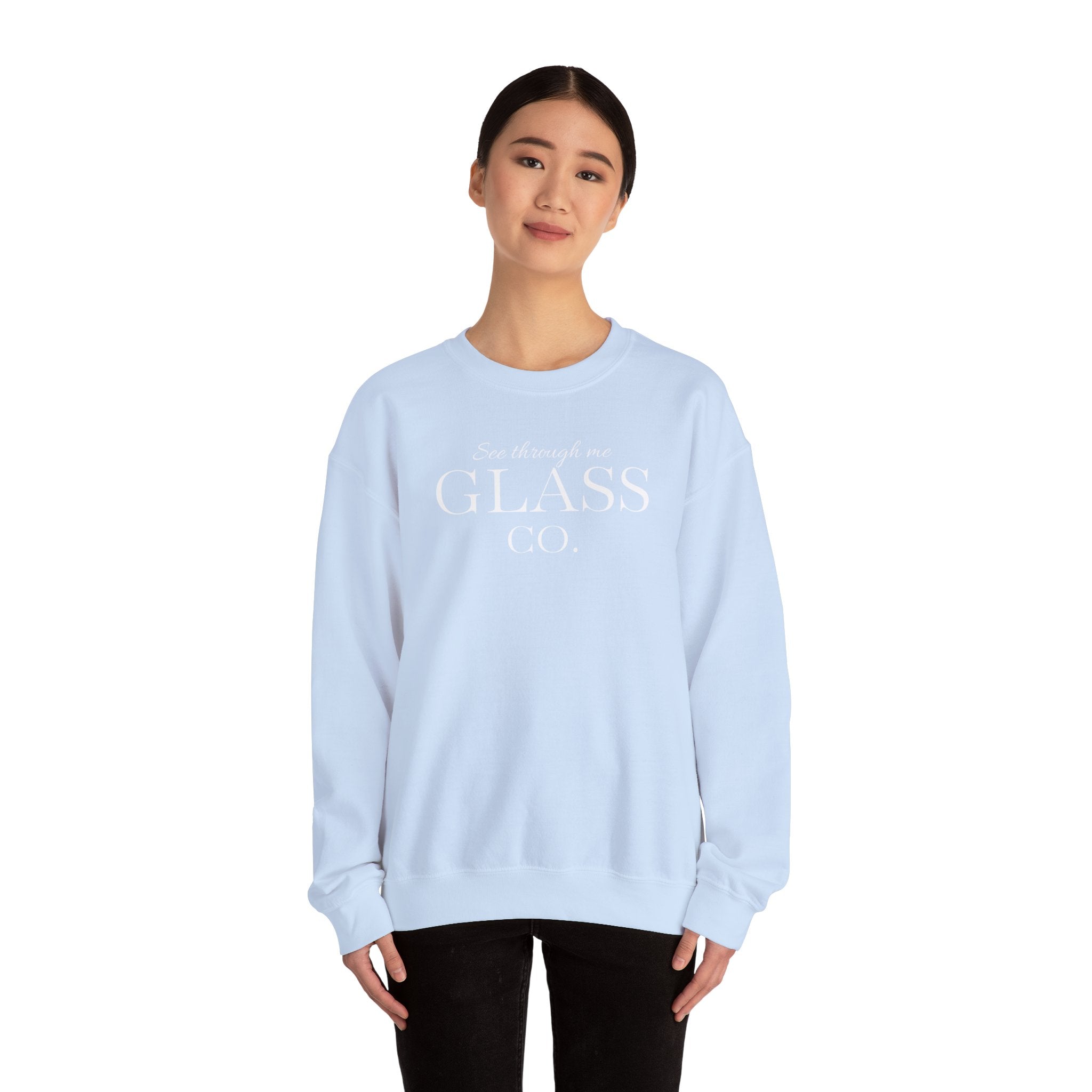 Glass Co. Crewneck Sweatshirt - 'See Through Me' Minimal Logo Pullover